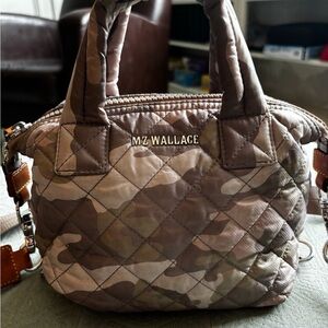 MZ Wallace Micro Sutton Blush Camouflage Quilted Crossbody Bag